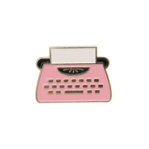 Pink Classic Typewriter Writer Pin Brooch